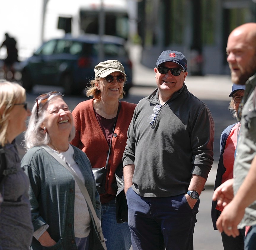 Tour Guide Luke impressing a tour group with his humerous commentary